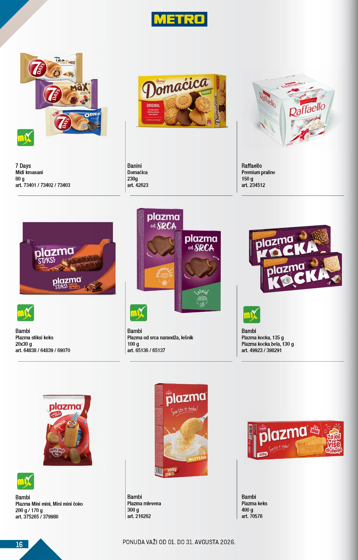 Metro katalog akcija strana 16 – važi od 1.8. do 31.8.2026.
