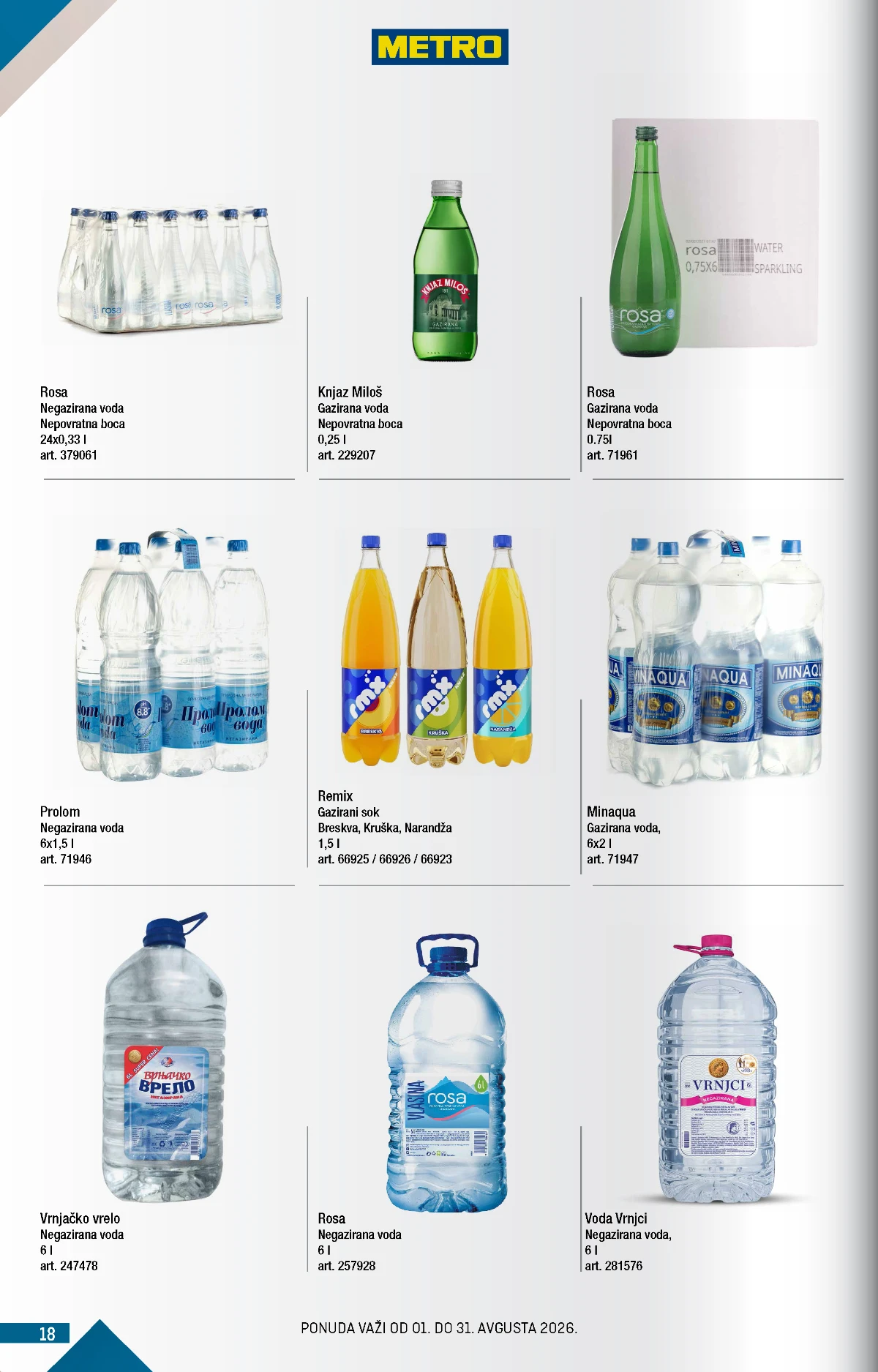 Metro katalog akcija strana 18 – važi od 1.8. do 31.8.2026.