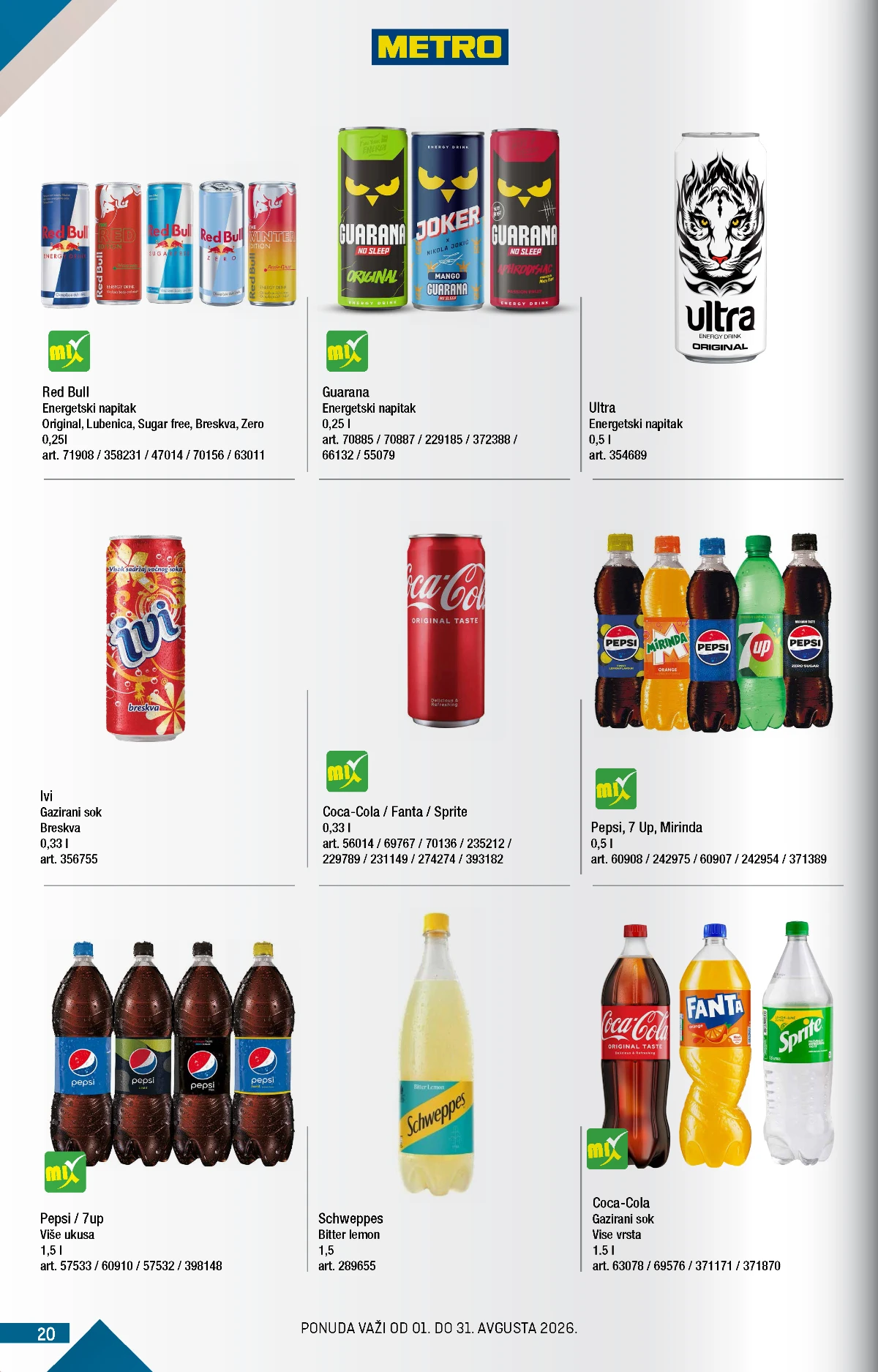 Metro katalog akcija strana 20 – važi od 1.8. do 31.8.2026.