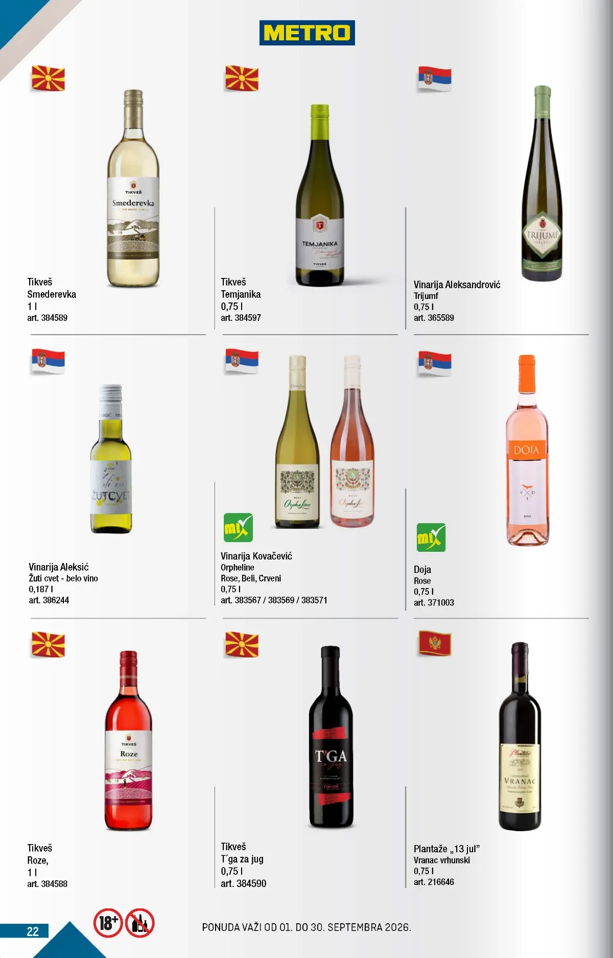 Metro katalog akcija strana 22 – važi od 1.9. do 30.9.2026.