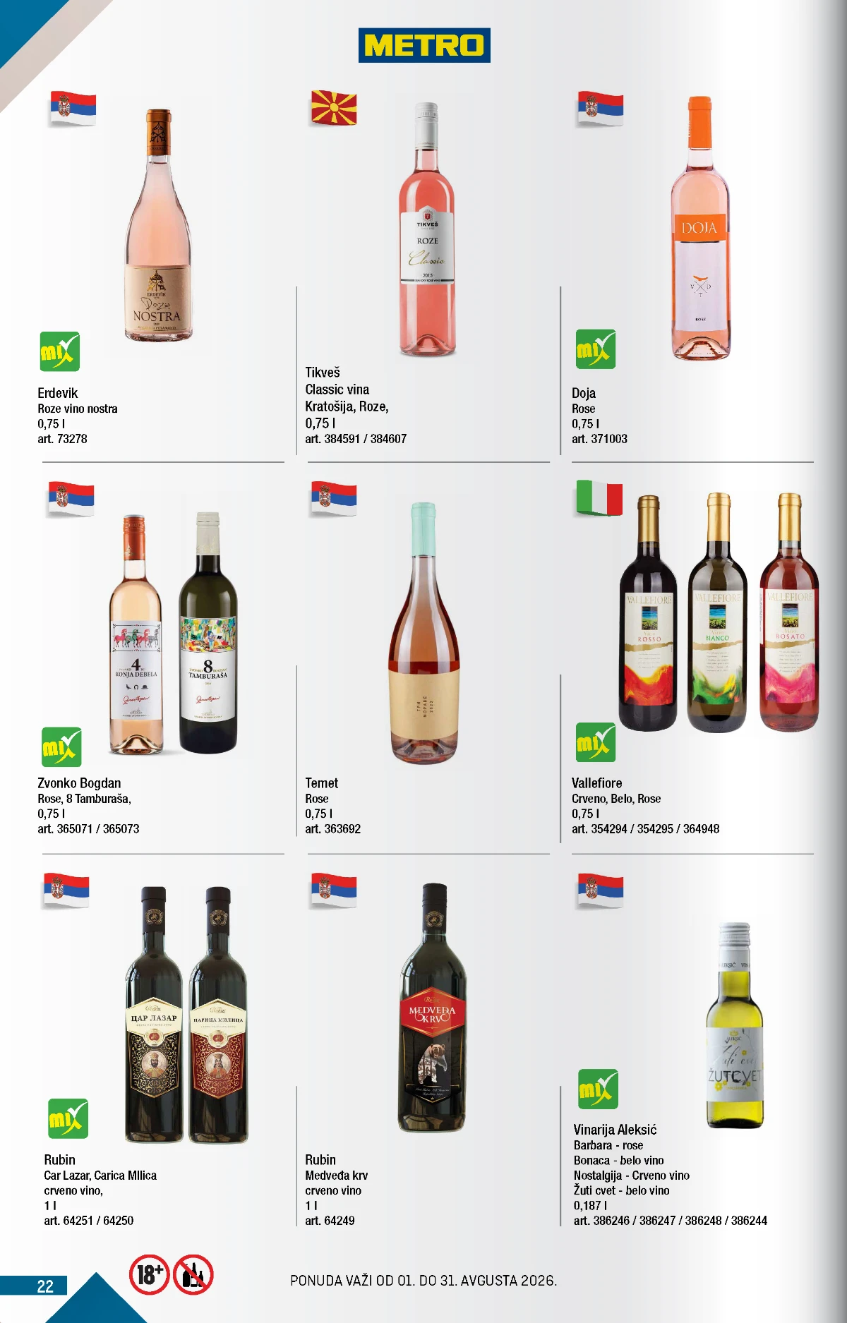 Metro katalog akcija strana 22 – važi od 1.8. do 31.8.2026.