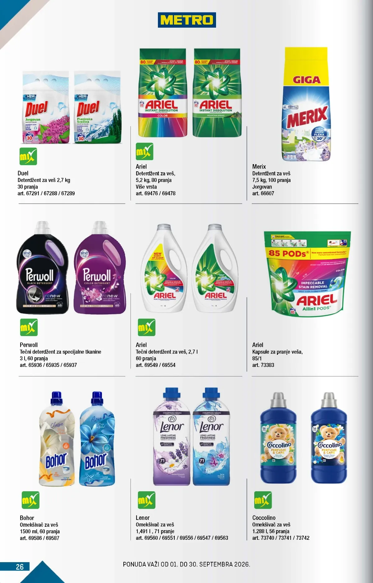 Metro katalog akcija strana 26 – važi od 1.9. do 30.9.2026.