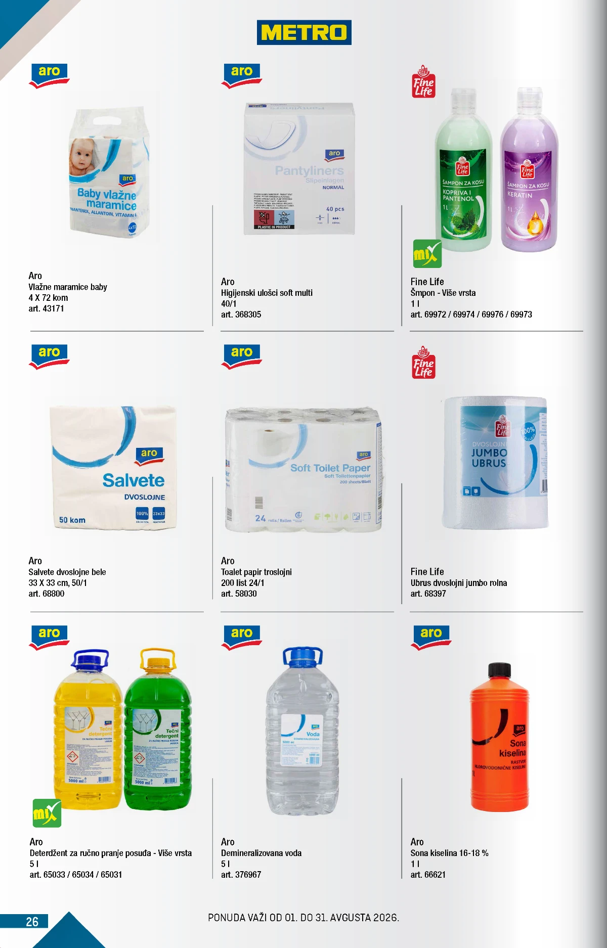 Metro katalog akcija strana 26 – važi od 1.8. do 31.8.2026.