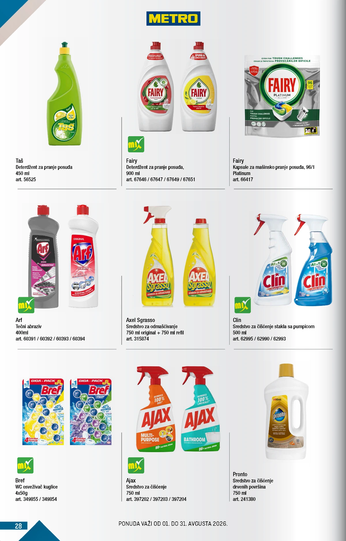Metro katalog akcija strana 28 – važi od 1.8. do 31.8.2026.