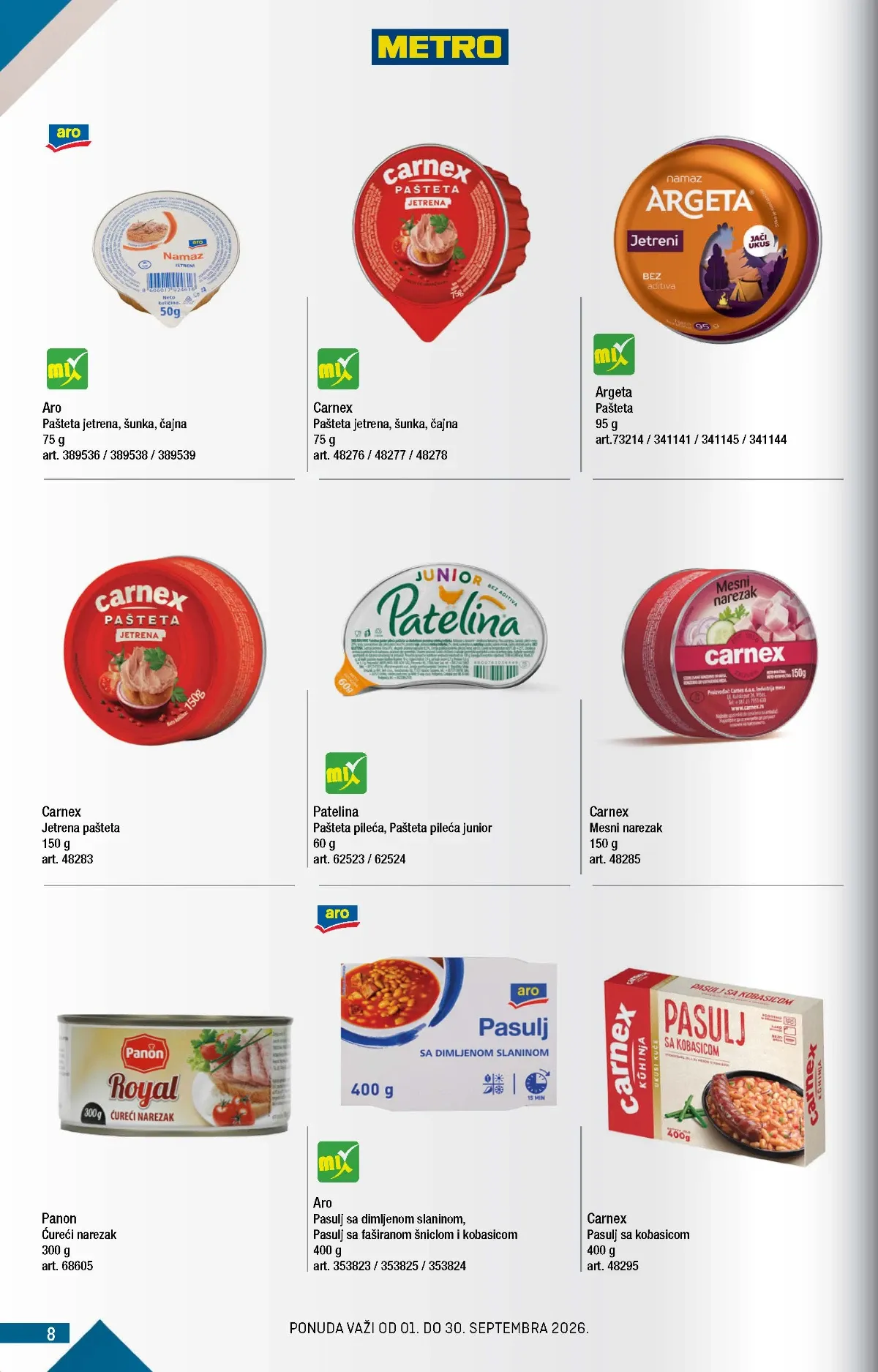 Metro katalog akcija strana 8 – važi od 1.9. do 30.9.2026.