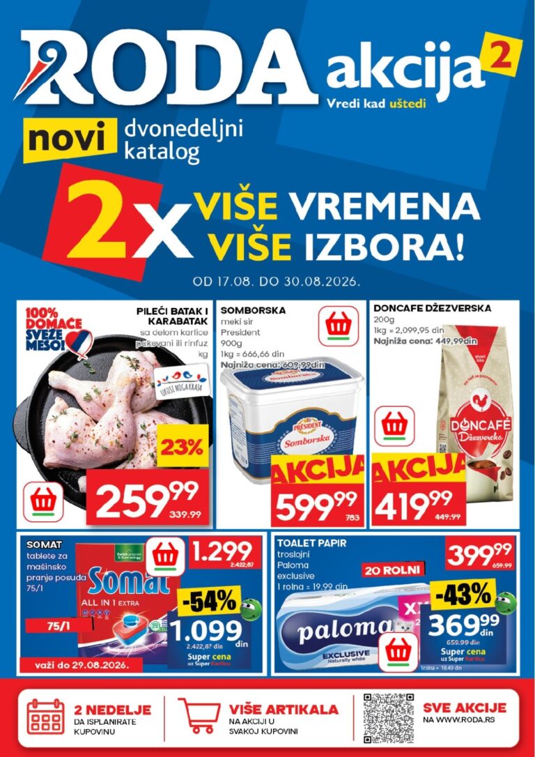 Roda katalog akcija strana 1 – važi od 17.8. do 30.8.2026.