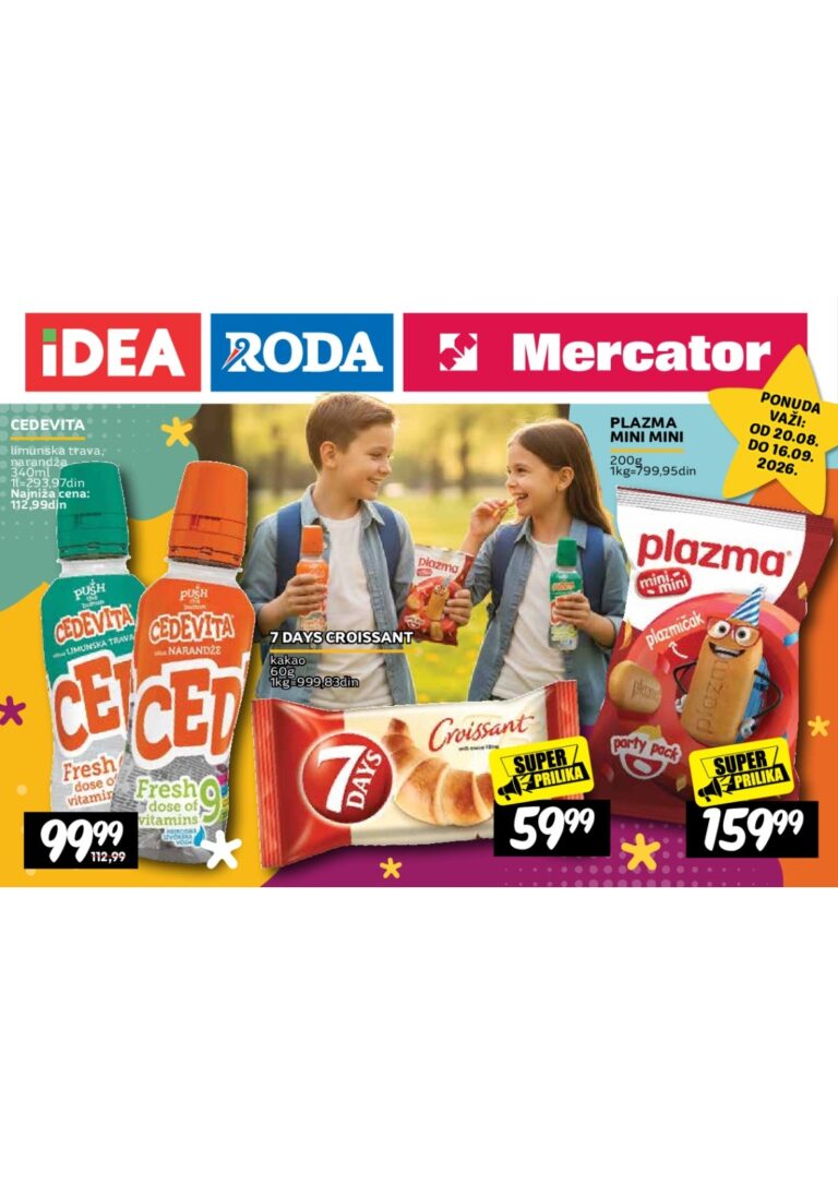 Roda katalog akcija strana 1 – važi od 20.8. do 16.9.2026.