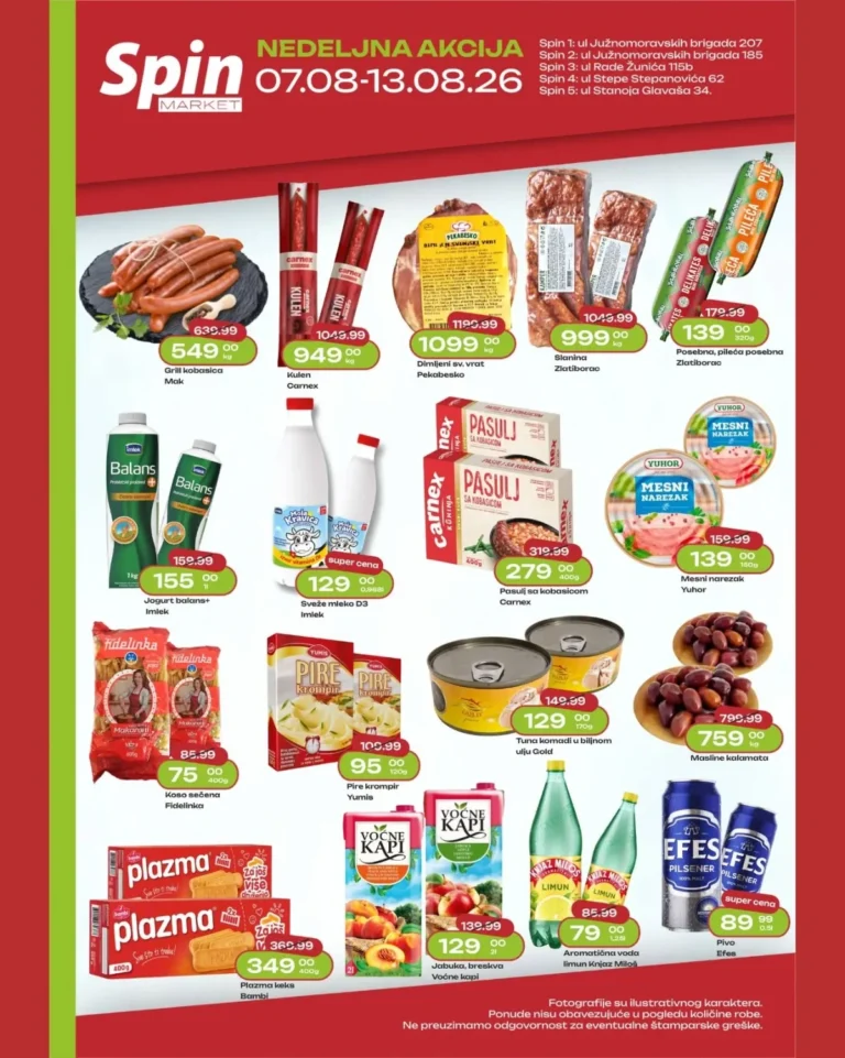 Spin katalog akcija strana 1 – važi od 7.8. do 13.8.2026.