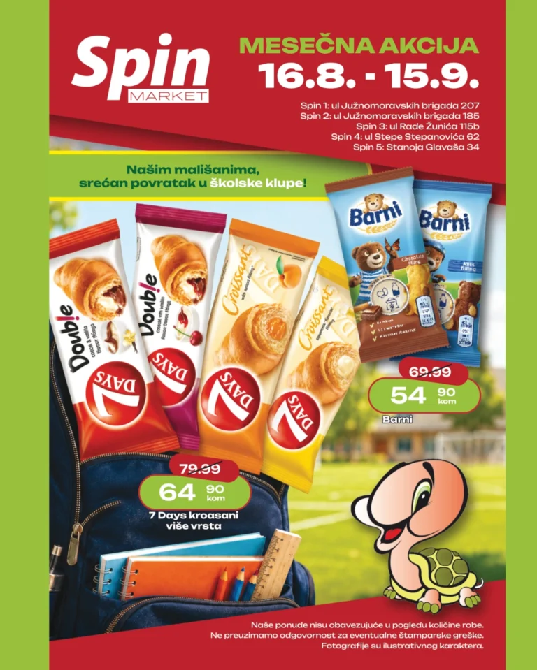Spin katalog akcija strana 1 – važi od 16.8. do 15.9.2026.