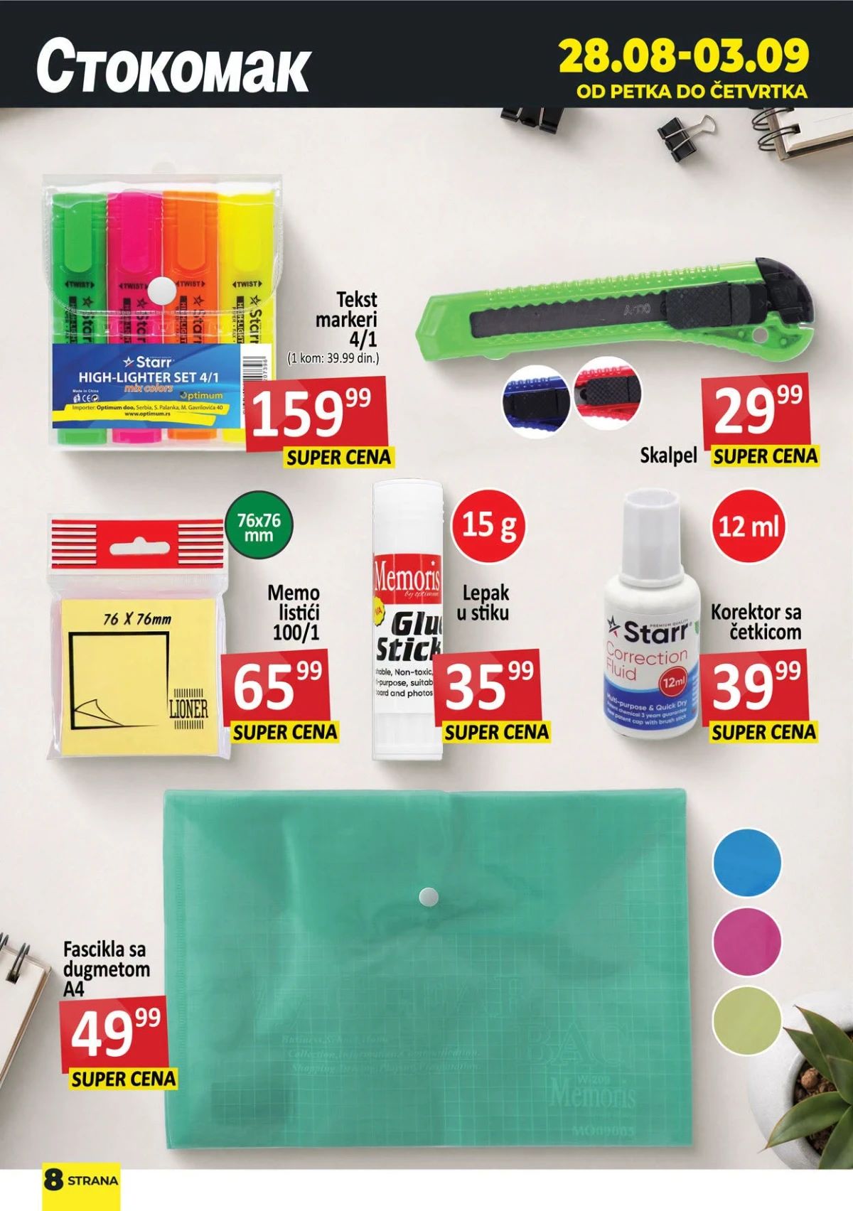 Stokomak katalog akcija strana 9 – važi od 28.8. do 3.9.2026.