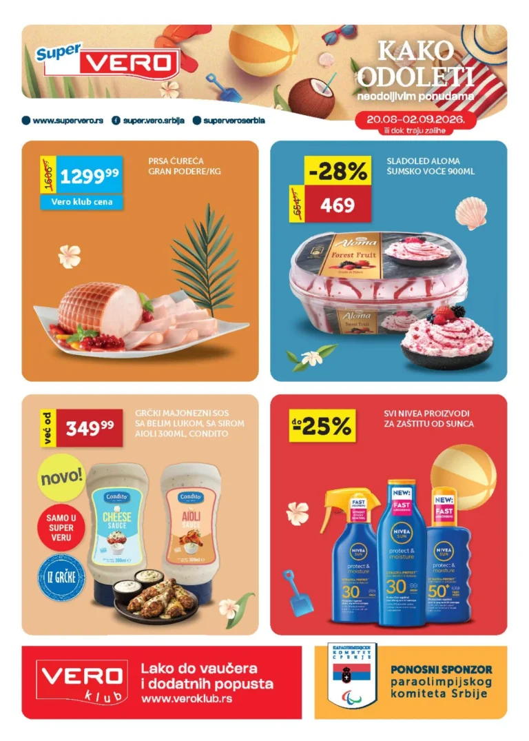 Super Vero katalog akcija strana 1 – važi od 20.8. do 2.9.2026.