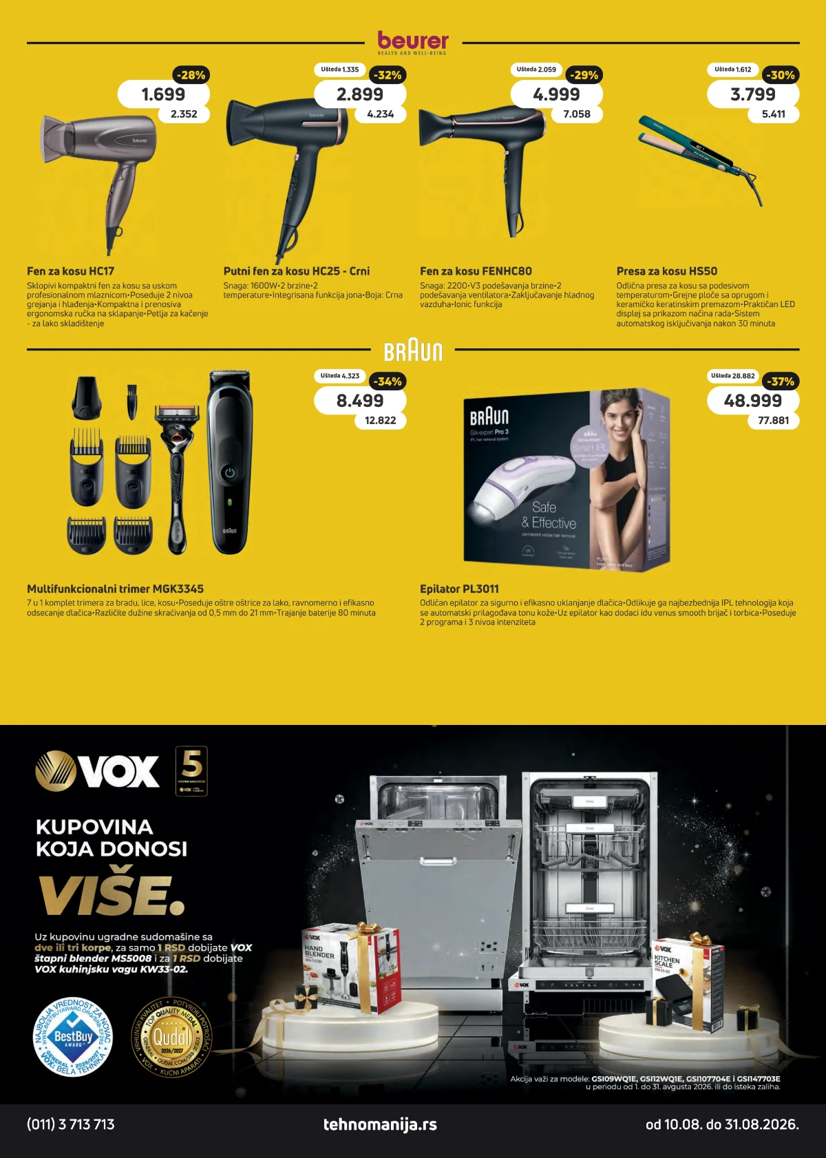 Tehnomanija katalog akcija strana 15 – važi od 10.8. do 31.8.2026.
