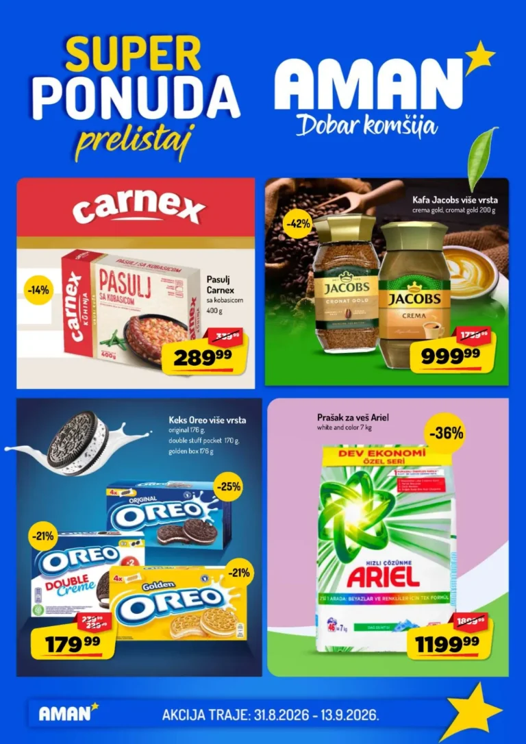Aman katalog akcija strana 1 – važi od 31.8. do 13.9.2026.