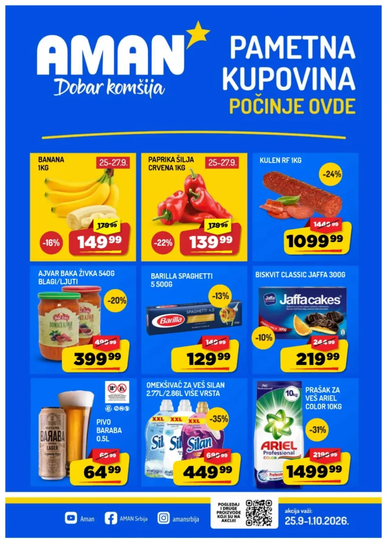 Aman katalog akcija strana 1 – važi od 25.9. do 1.10.2026.
