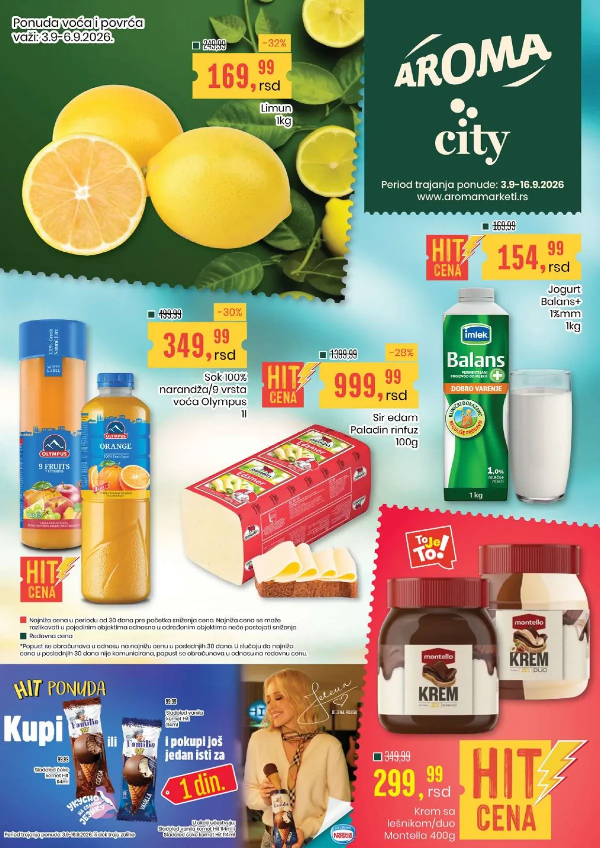 Aroma katalog akcija strana 1 – važi od 3.9. do 16.9.2026.