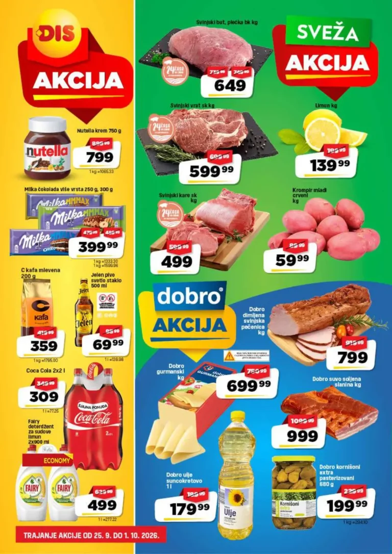 DIS katalog akcija strana 1 – važi od 25.9. do 1.10.2026.