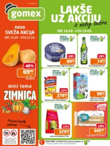 Gomex katalog akcija strana 1 – važi od 16.9. do 29.9.2026.