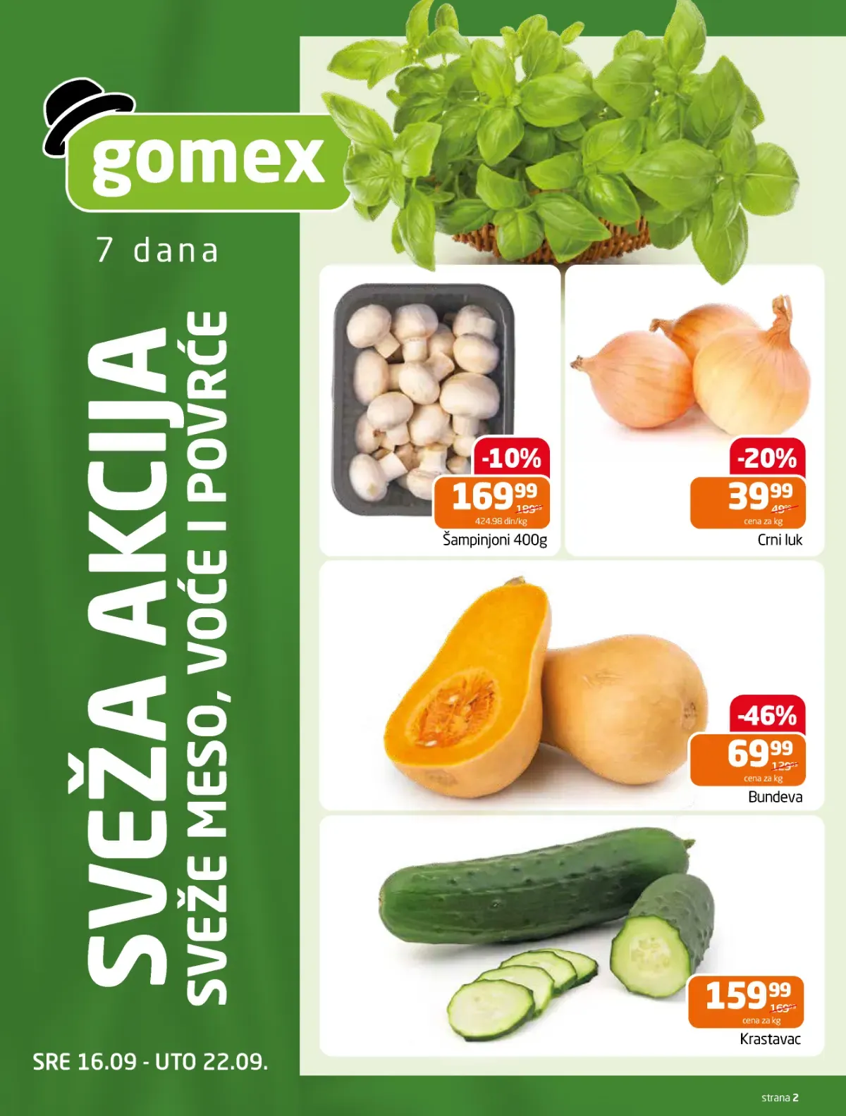 Gomex katalog akcija strana 2 – važi od 16.9. do 29.9.2026.