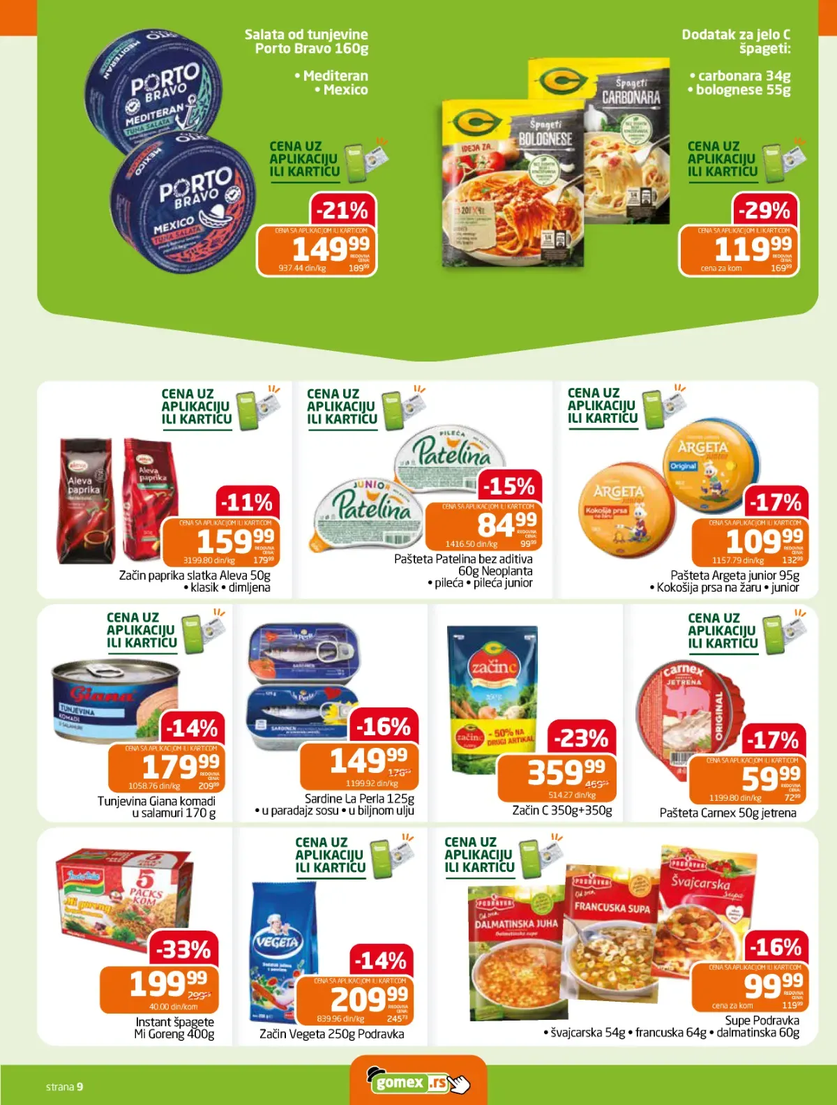 Gomex katalog akcija strana 9 – važi od 16.9. do 29.9.2026.