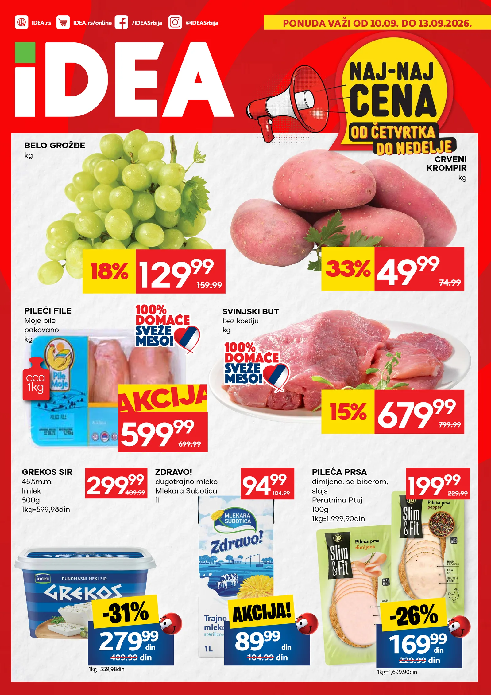 Idea katalog akcija strana 1 – važi od 10.9. do 13.9.2026.
