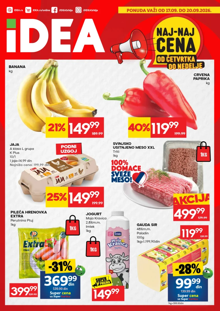 Idea katalog akcija strana 1 – važi od 17.9. do 20.9.2026.