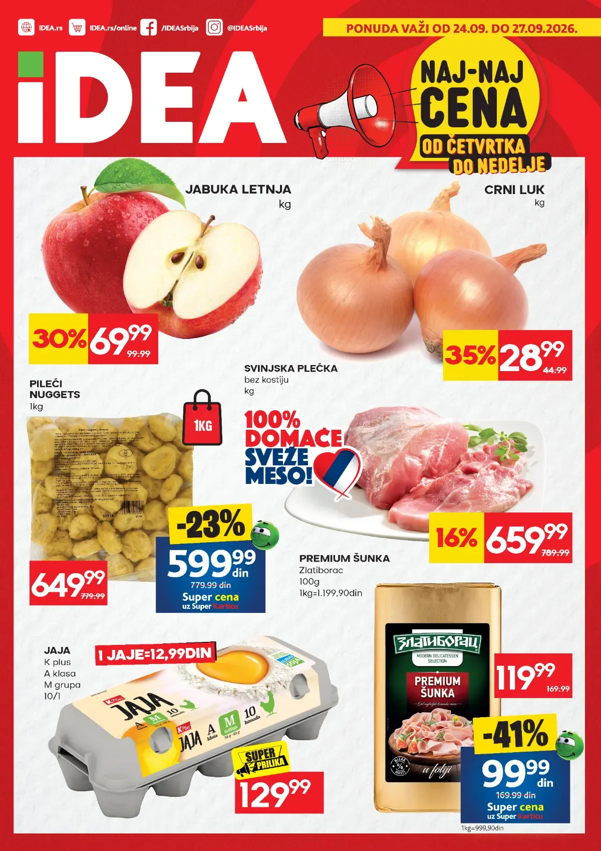 Idea katalog akcija strana 1 – važi od 24.9. do 27.9.2026.
