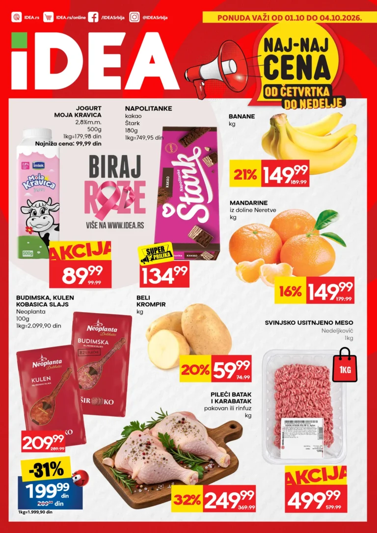 Idea katalog akcija strana 1 – važi od 1.10. do 4.10.2026.