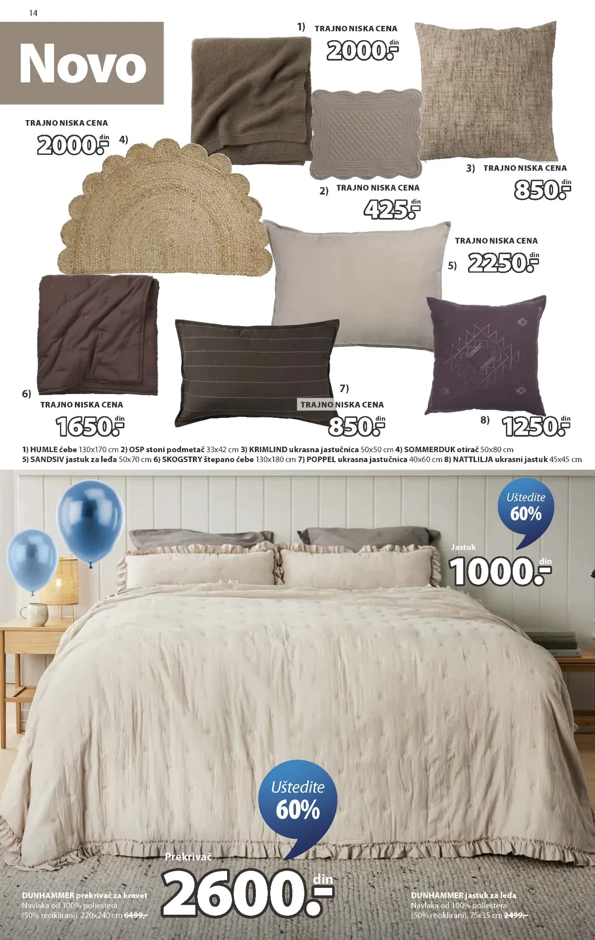 JYSK katalog akcija strana 14 – važi od 9.9. do 13.10.2026.