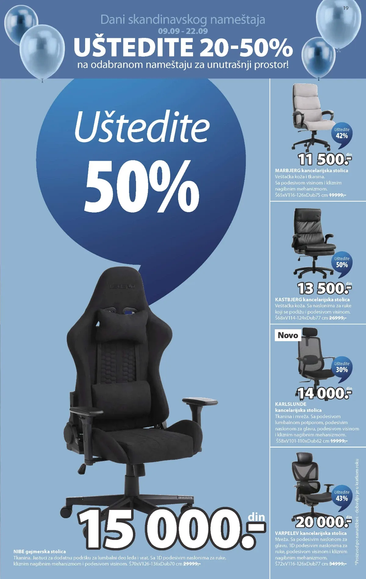 JYSK katalog akcija strana 19 – važi od 9.9. do 13.10.2026.