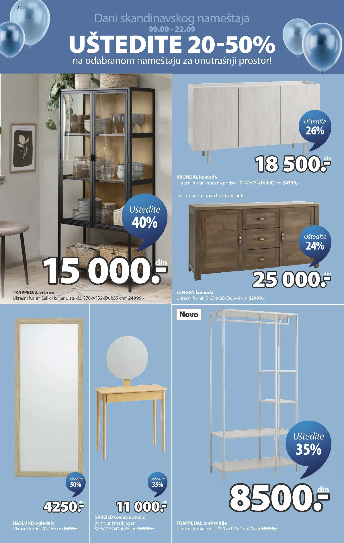JYSK katalog akcija strana 22 – važi od 9.9. do 13.10.2026.