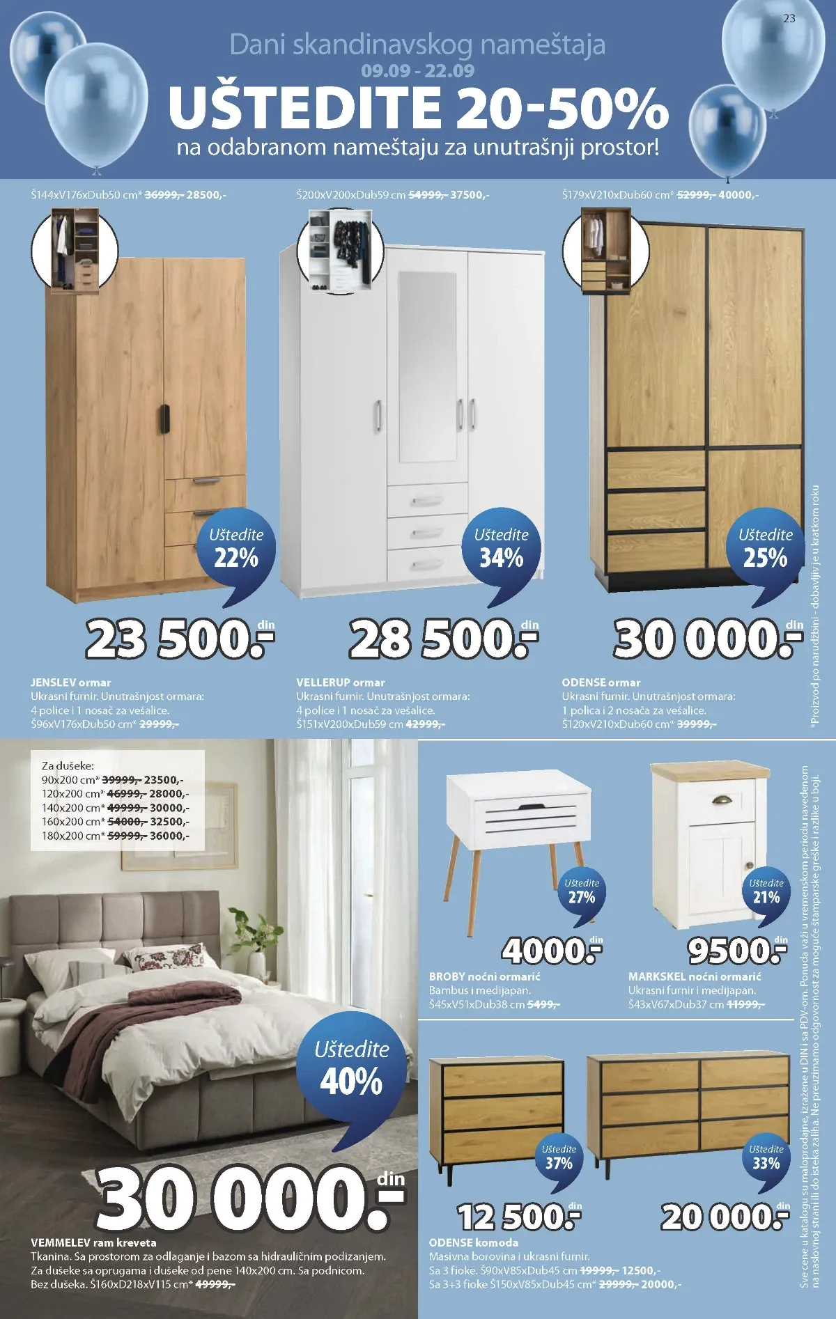 JYSK katalog akcija strana 23 – važi od 9.9. do 13.10.2026.