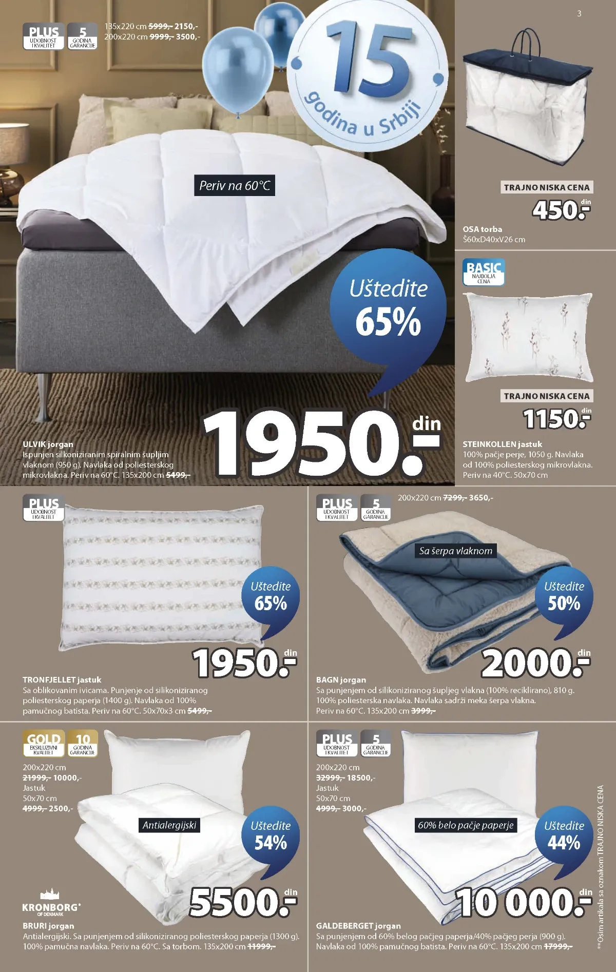 JYSK katalog akcija strana 3 – važi od 2.9. do 8.9.2026.