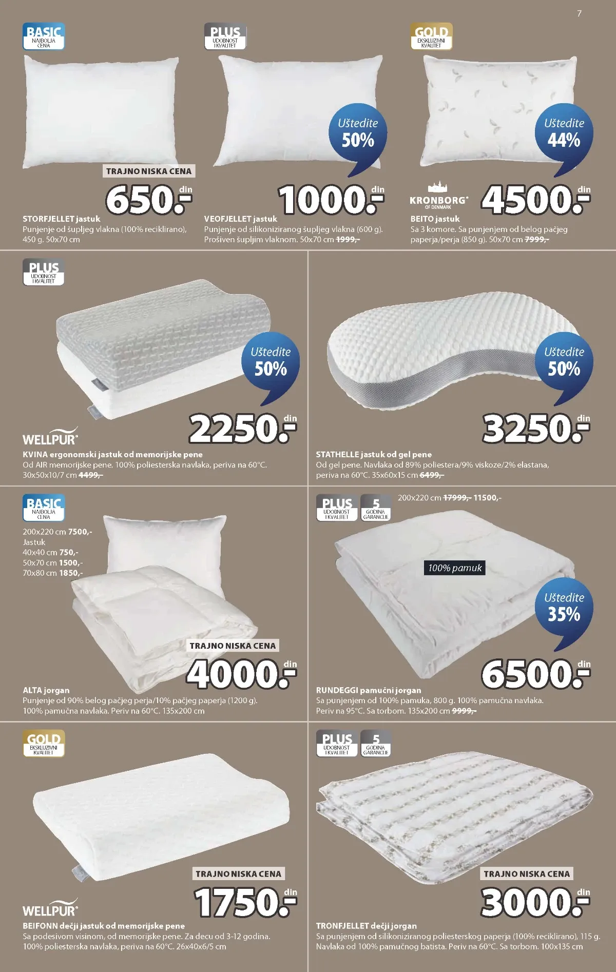 JYSK katalog akcija strana 7 – važi od 9.9. do 13.10.2026.