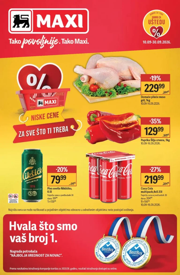 Maxi katalog akcija strana 1 – važi od 10.9. do 30.9.2026.