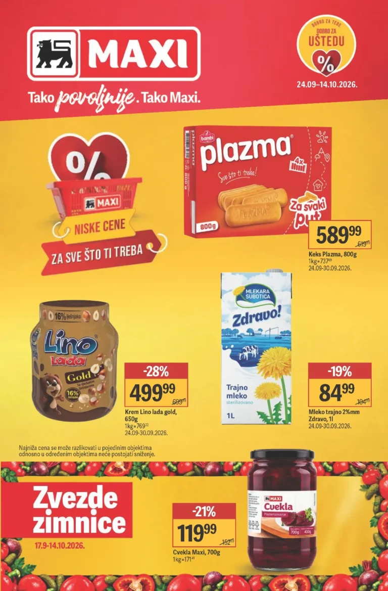 Maxi katalog akcija strana 1 – važi od 24.9. do 14.10.2026.
