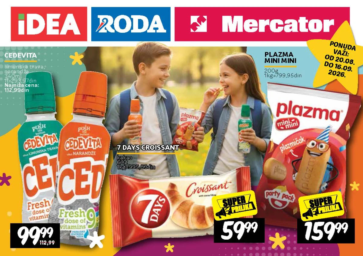 Mercator katalog akcija strana 1 – važi od 20.8. do 16.9.2026.