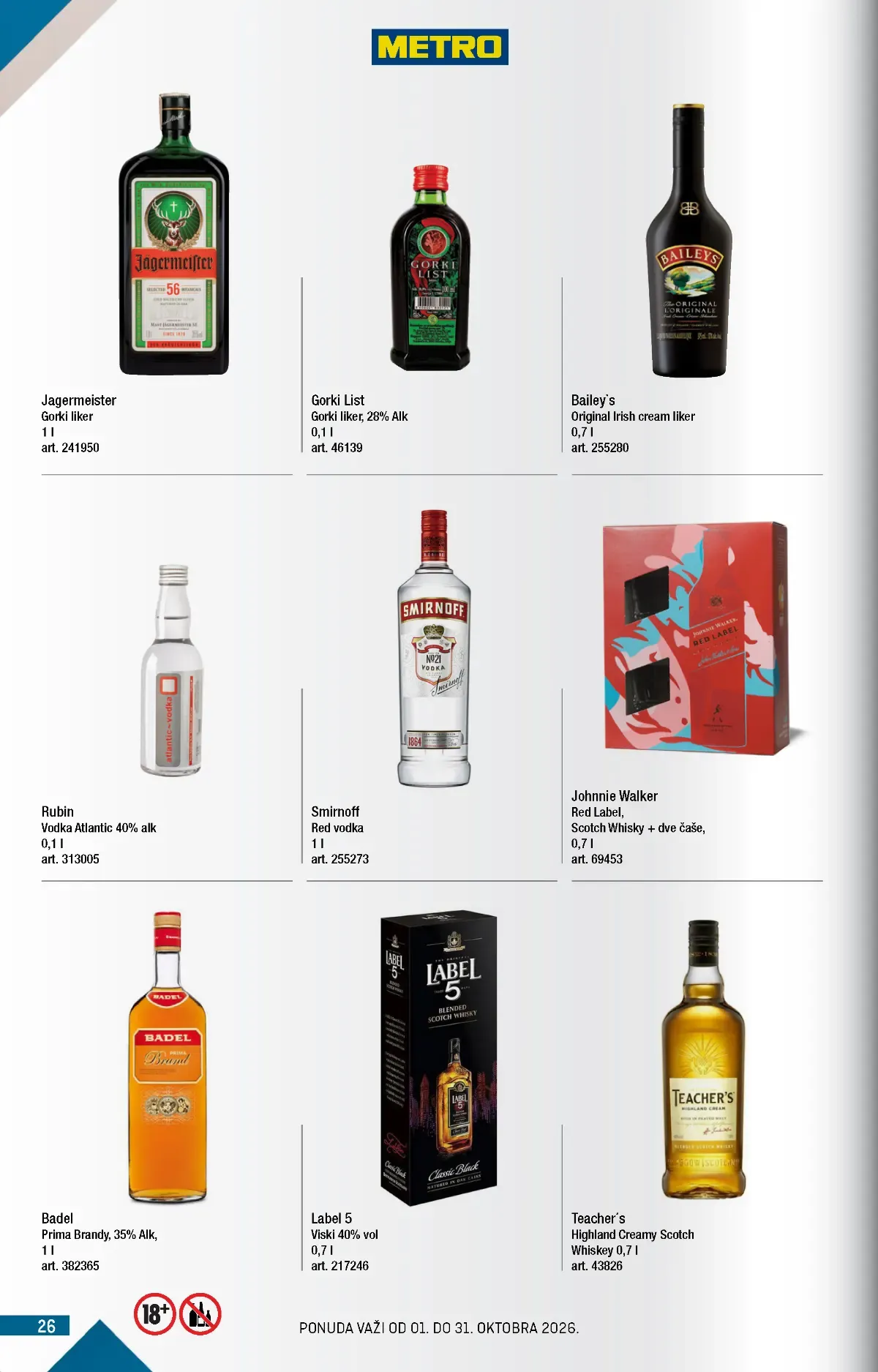 Metro katalog akcija strana 26 – važi od 1.10. do 31.10.2026.