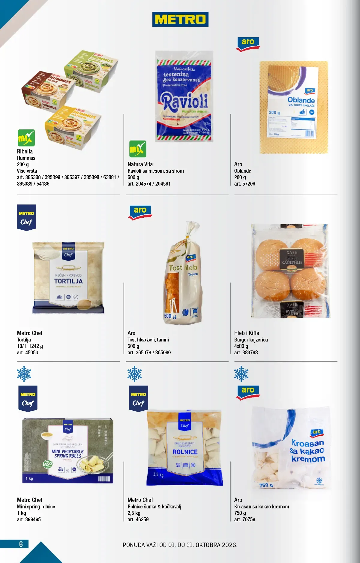 Metro katalog akcija strana 6 – važi od 1.10. do 31.10.2026.
