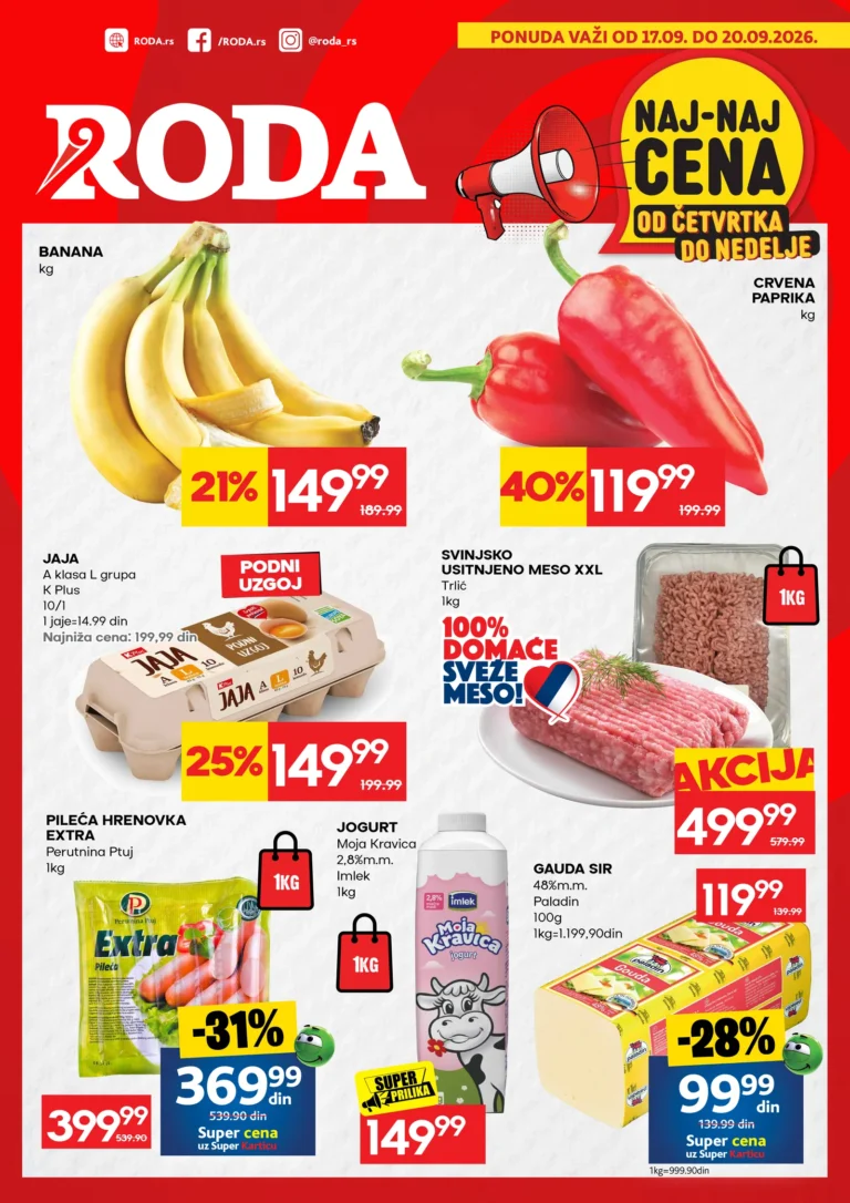 Roda katalog akcija strana 1 – važi od 17.9. do 20.9.2026.