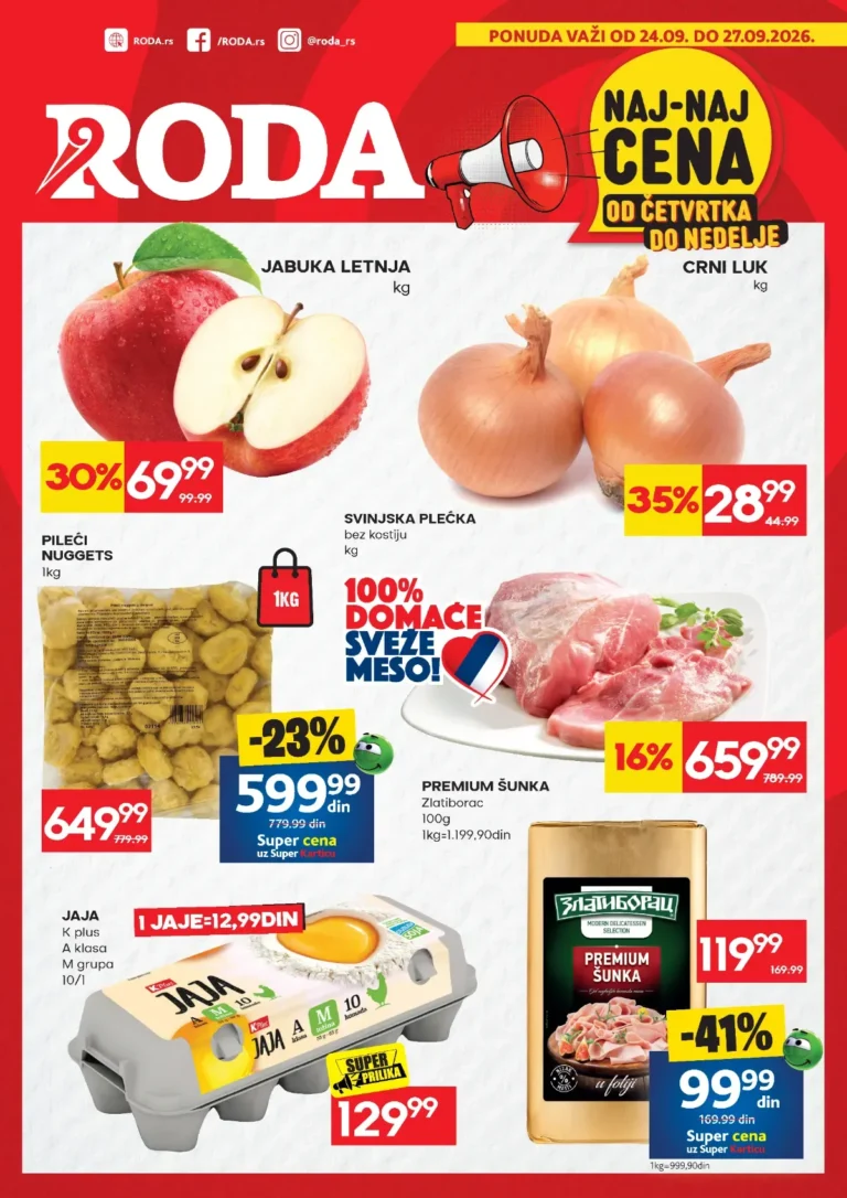 Roda katalog akcija strana 1 – važi od 24.9. do 27.9.2026.