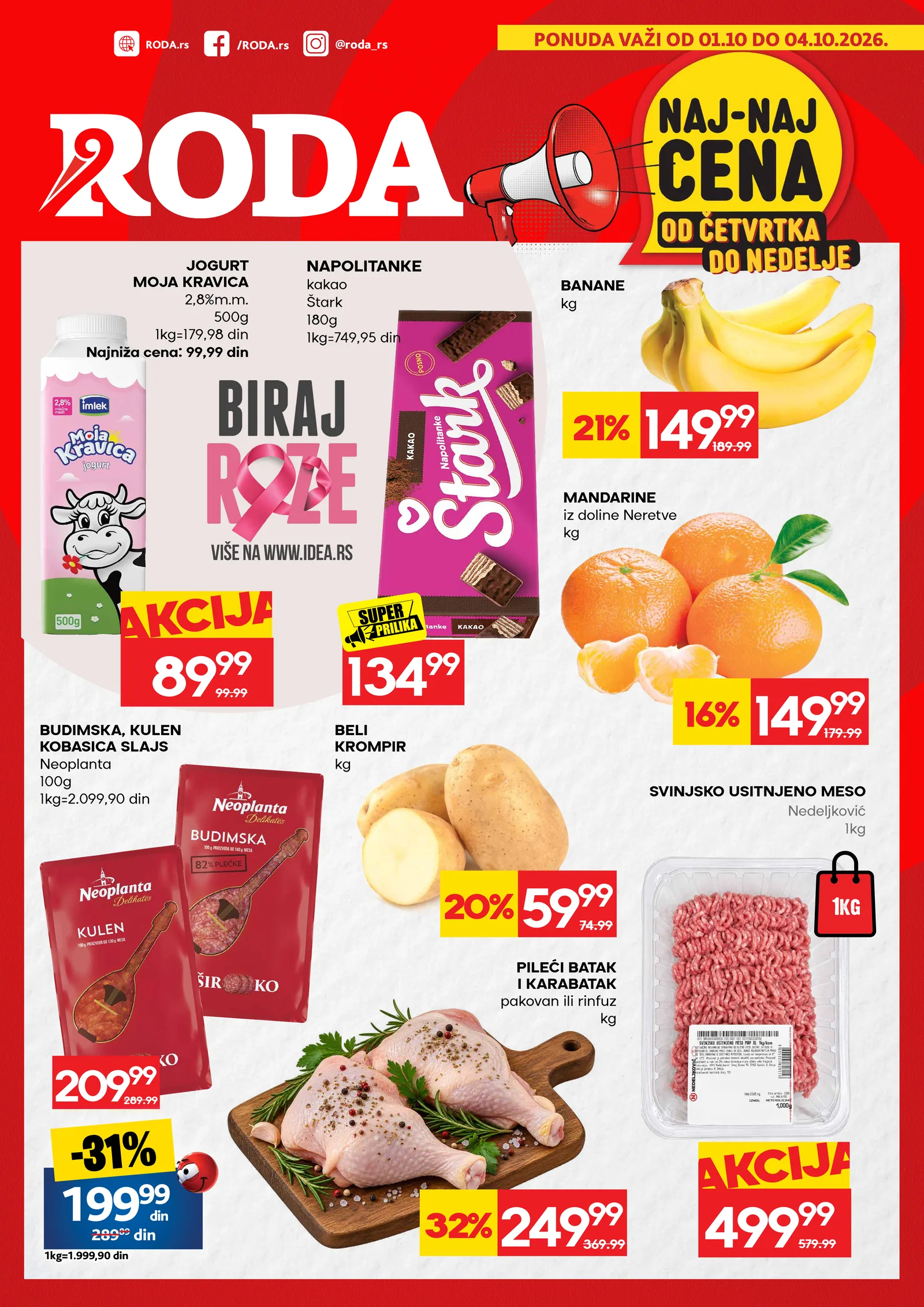 Roda katalog akcija strana 1 – važi od 1.10. do 4.10.2026.