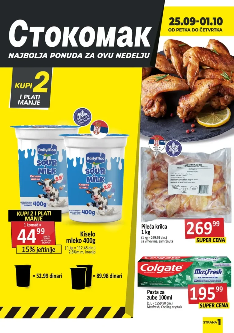 Stokomak katalog akcija strana 1 – važi od 25.9. do 1.10.2026.