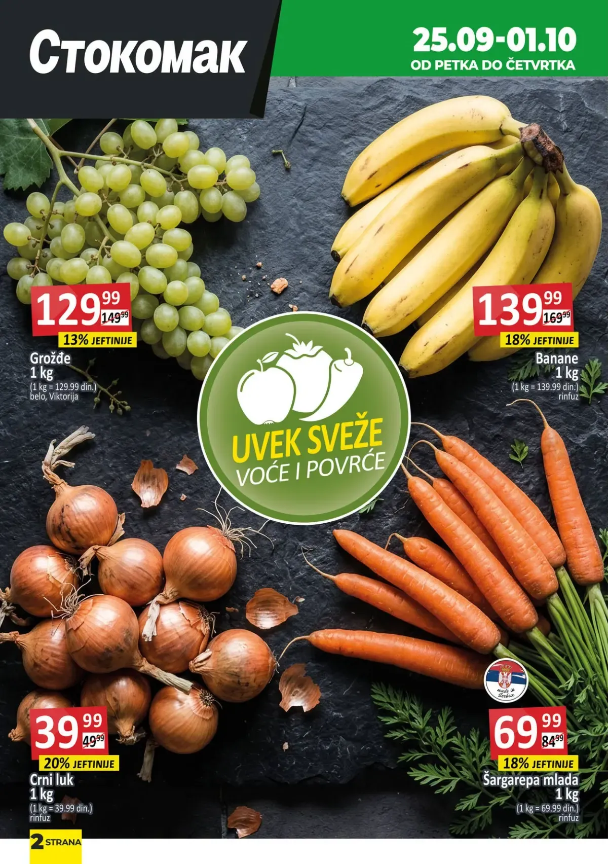Stokomak katalog akcija strana 2 – važi od 25.9. do 1.10.2026.