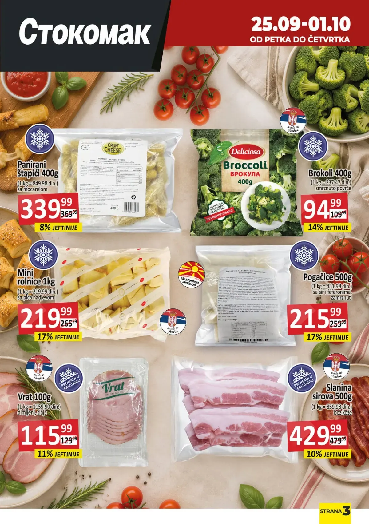 Stokomak katalog akcija strana 3 – važi od 25.9. do 1.10.2026.