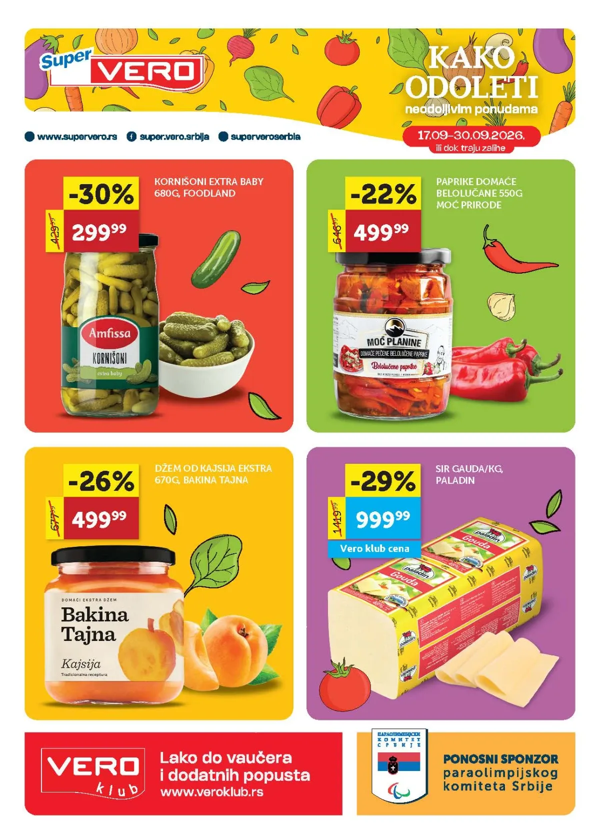 Super Vero katalog akcija strana 1 – važi od 17.9. do 30.9.2026.