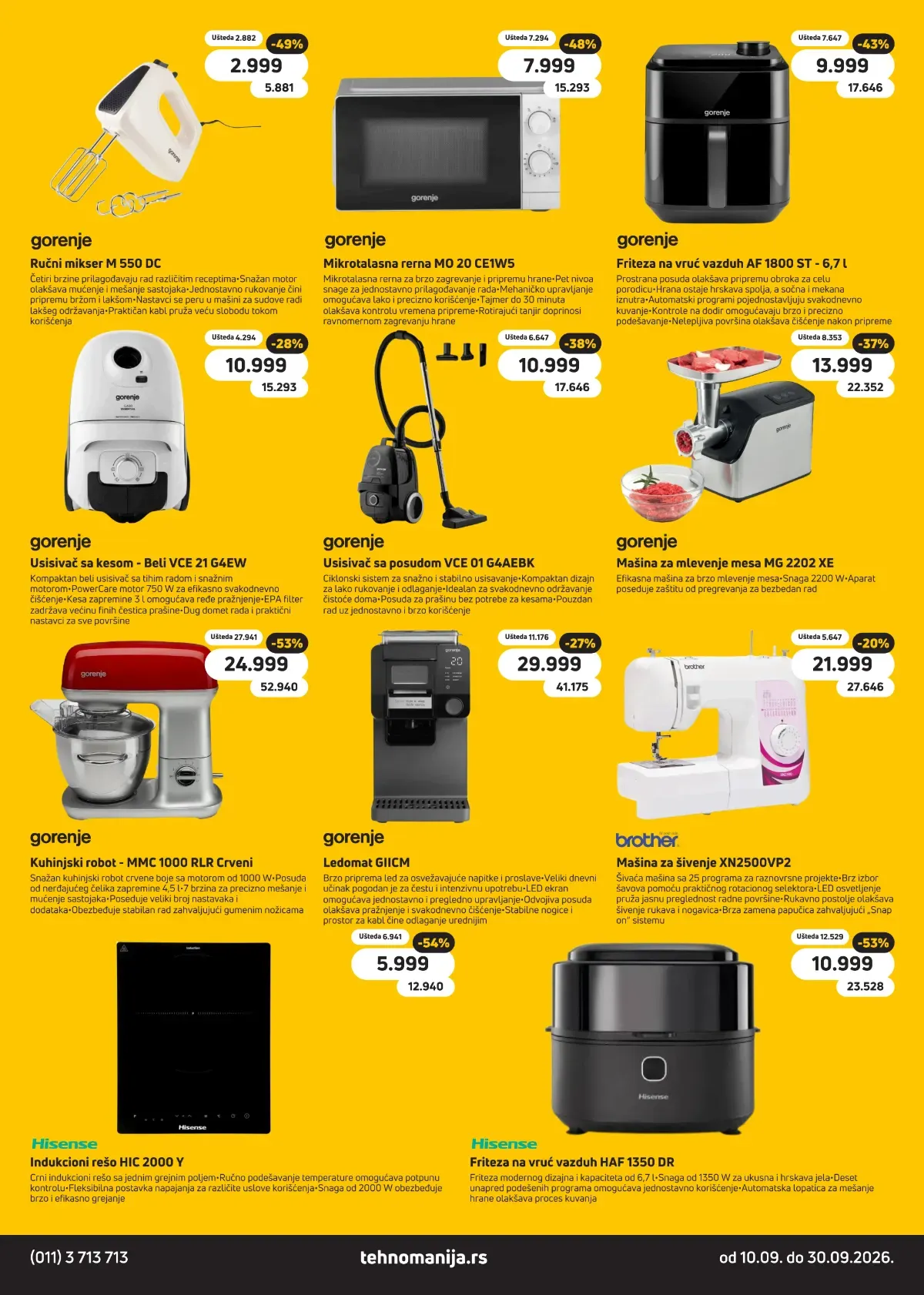 Tehnomanija katalog akcija strana 8 – važi od 10.9. do 30.9.2026.