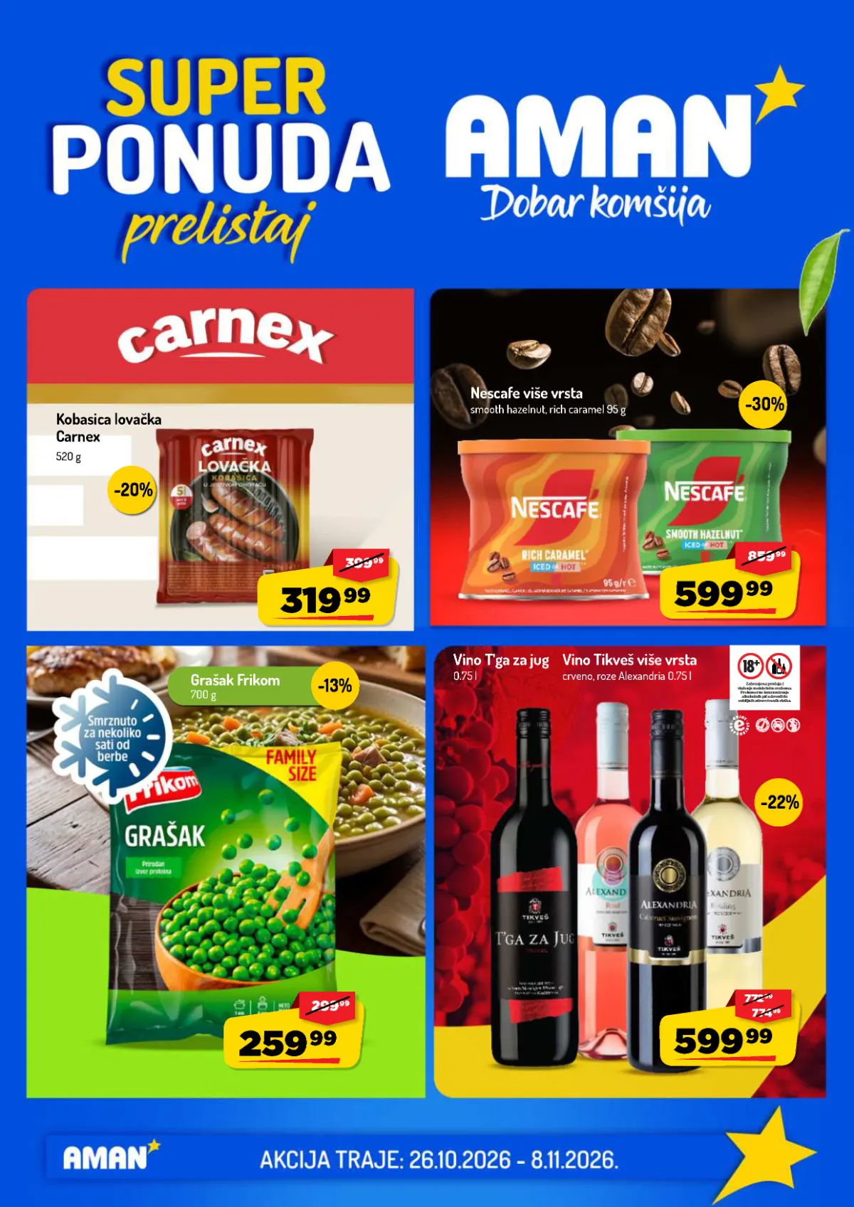 Aman katalog akcija strana 1 – važi od 26.10. do 8.11.2026.