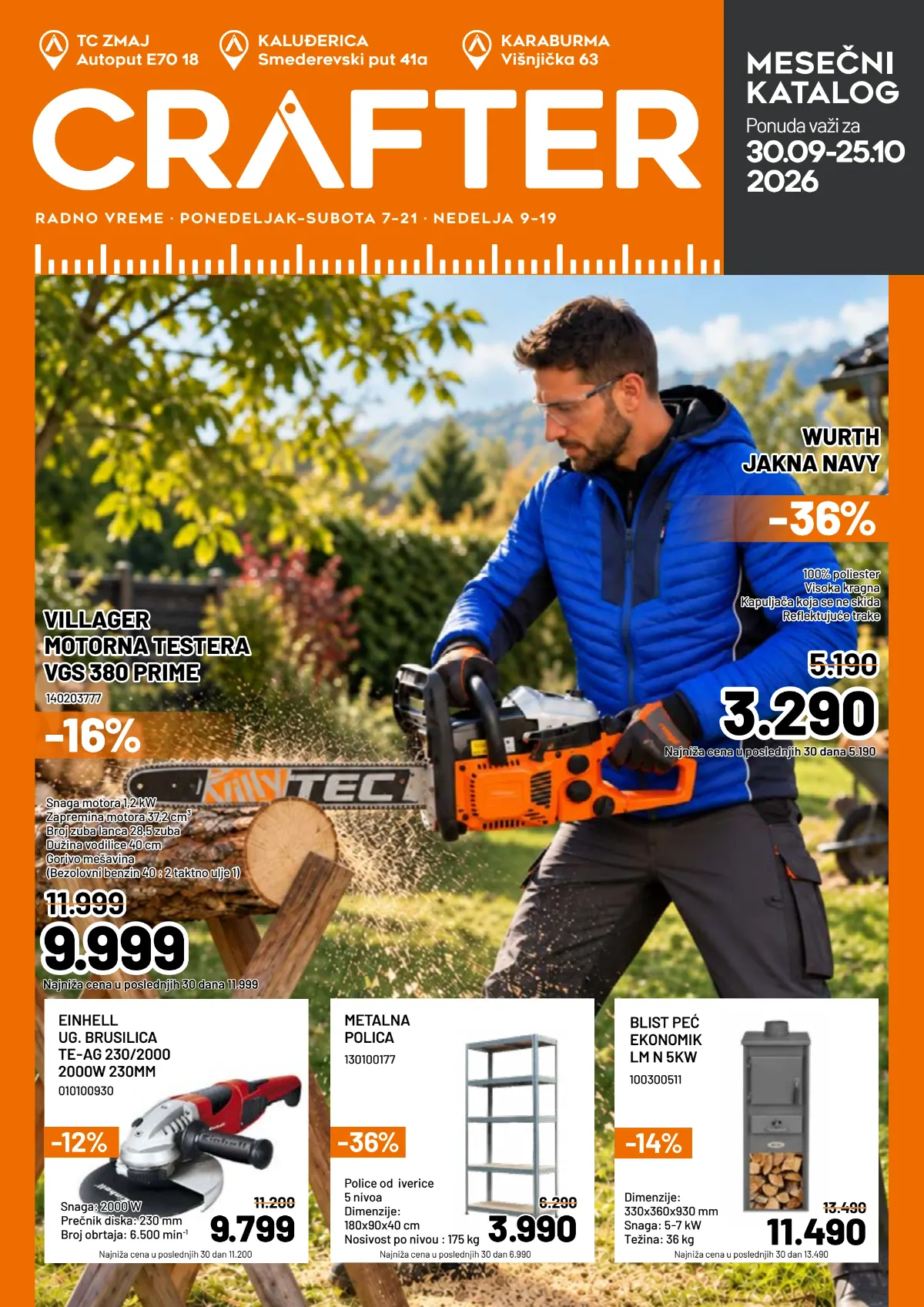 Crafter katalog akcija strana 1 – važi od 30.9. do 25.10.2026.
