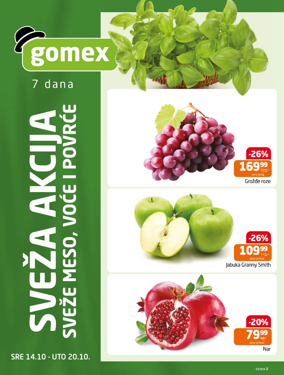 Gomex katalog akcija strana 2 – važi od 15.10. do 28.10.2026.