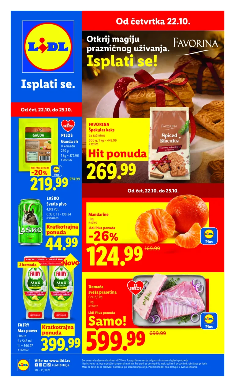 Lidl katalog akcija strana 1 – važi od 22.10. do 28.10.2026.